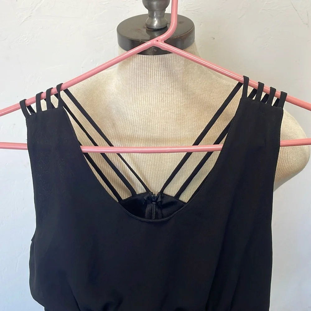 Zenana Styles black sleeveless blouse size medium partially sheer